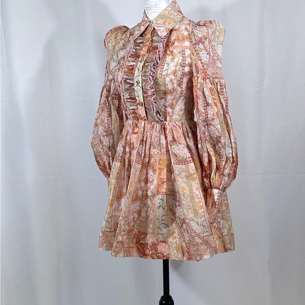 Zimmermann Kaleidoscope Tuxedo Frill Minidress size 0/ us size 2-4 - Picture 8 of 15